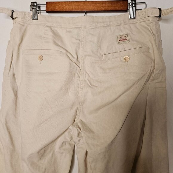 Bali Lauren Ralph Lauren Size 14 Beige Cotton Pant Trouser Adjustable Waist - Picture 5 of 12